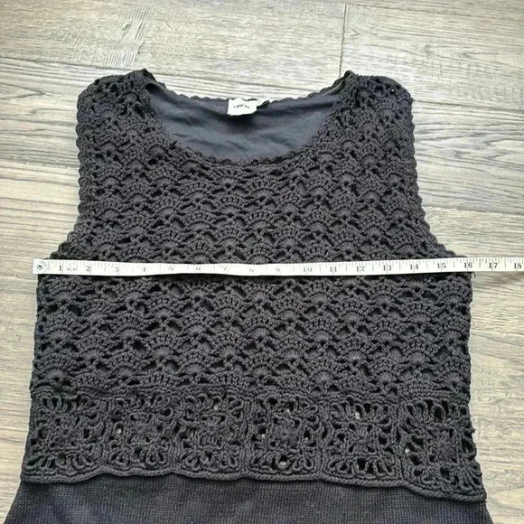 ASOS | 100% Cotton Black Crochet Sleeveless Dress Size 6 - Picture 7 of 12